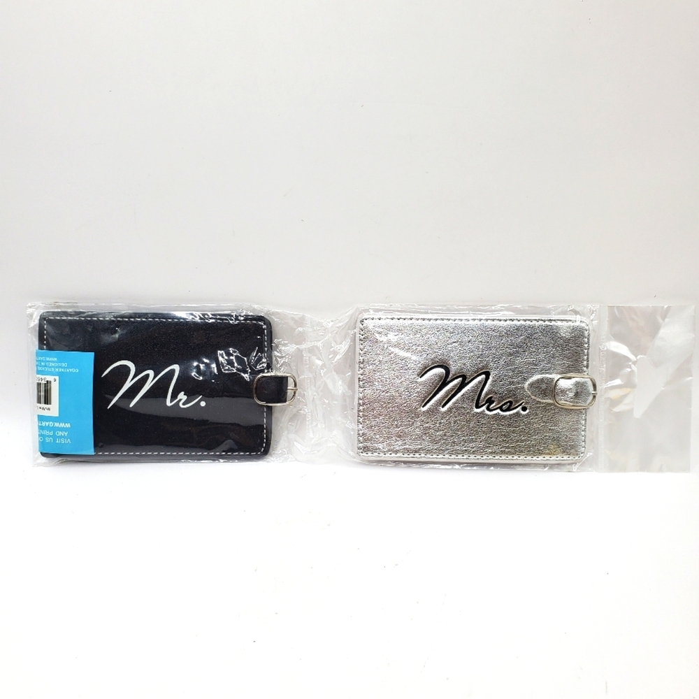 Gartner Bride and Groom Luggage Tags Set of 2 Honeymoon Travel Wedding Mr. & Mrs
